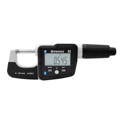 BOWERS IP67 Digital Micrometer 25-50x0,001 mm with rotating spindel and Bluetooth IOT