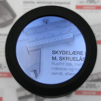 Table magnifier 3,5X Ø70 mm glass lens and 3-LEDs