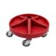 Work Stool with seat in PU foam, footrest with 5 compartments, 5xØ75 wheels and height 350-470 mm (RED)