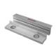 Neutral aluminium vice jaws set 160 mm grooved with neodymium magnets