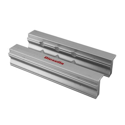 Neutral aluminium vice jaws set 100 mm prism/V-pipe with neodymium magnets