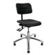 DYNAMO work chair with seat and back in PU foam, Glides (fixed feet) and adjustment of seat and back (600-860 mm)